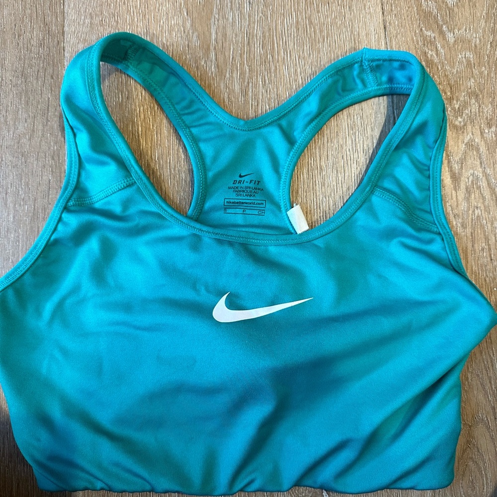 Teal Nike sports bra
